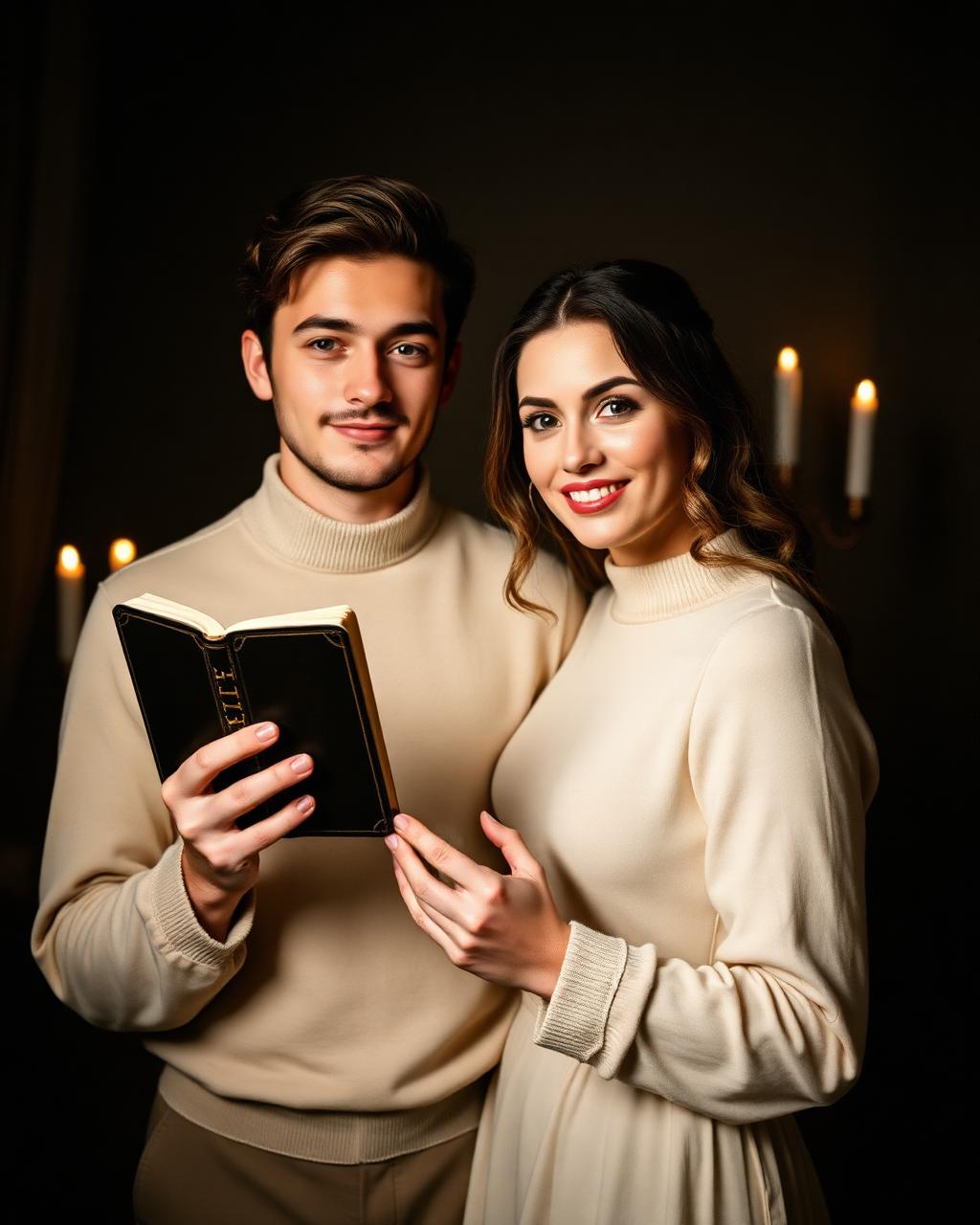 White Christian couple holding a Bible